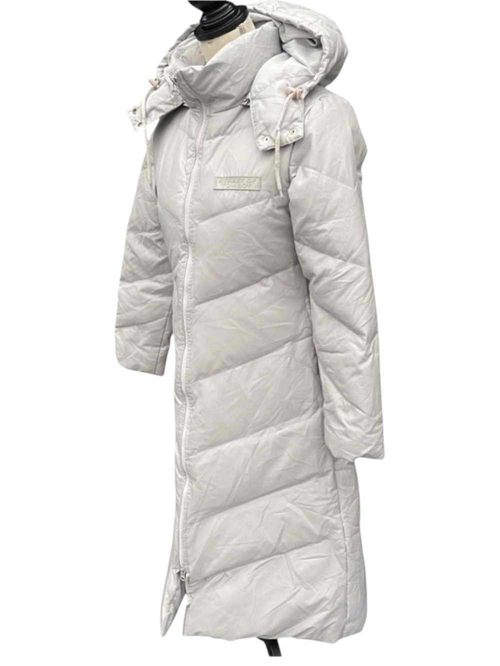 Tomboy (Korea) Light Silver Grey Long Parka Puffer Jacket Coat (XS/S)